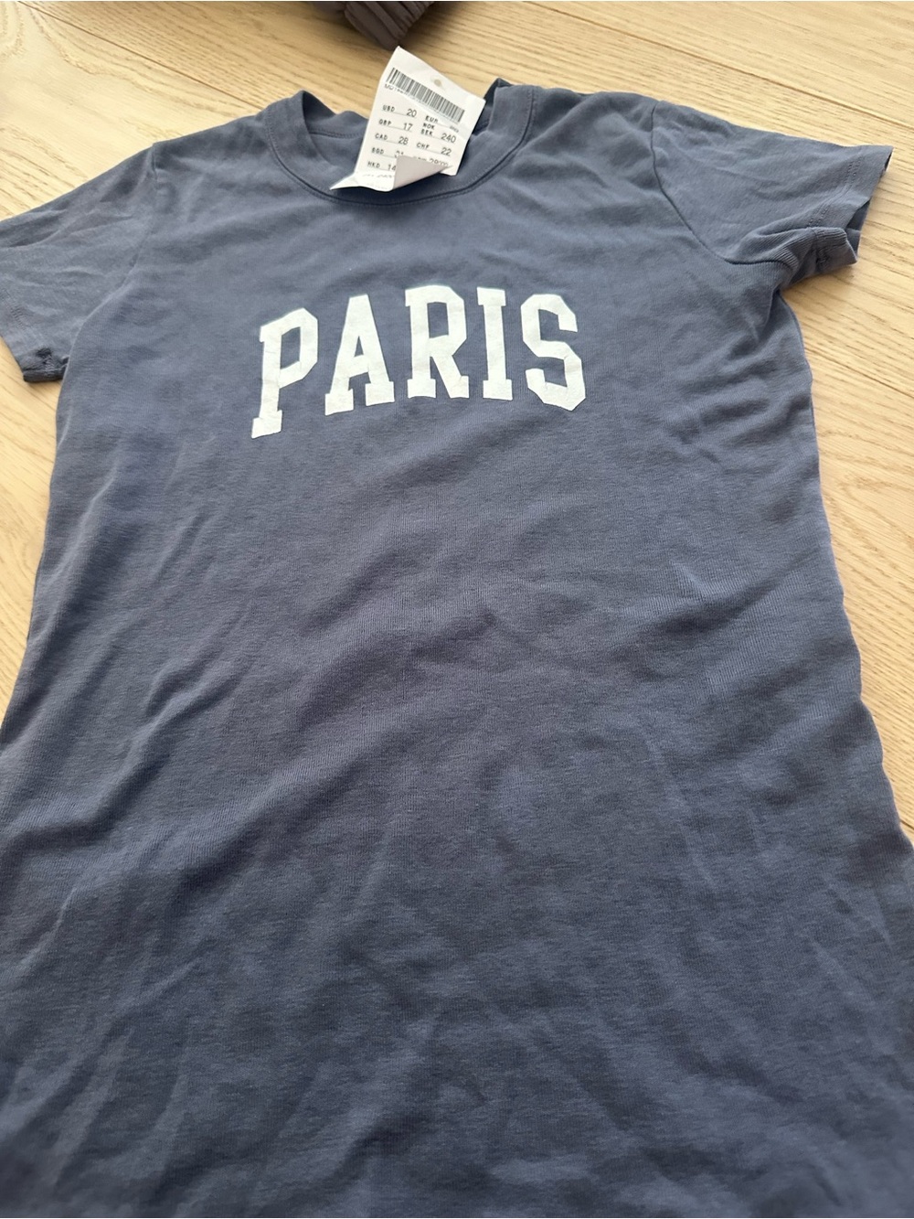 Brandy Melville Blue 'PARIS' Graphic Tee